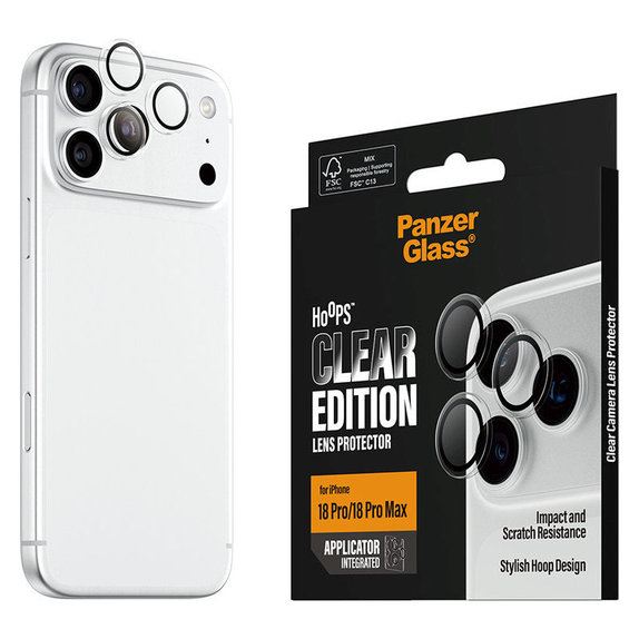 Protection d’objectif photo Hoops pour iPhone 18 Pro/18 Pro Max, Transparent, PanzerGlass