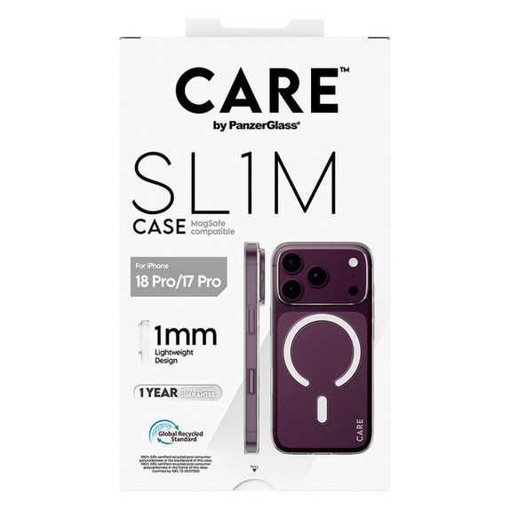 Étui SL1M avec MagSAFE pour iPhone 18 Pro/17 Pro/16e, Transparent, PanzerGlass