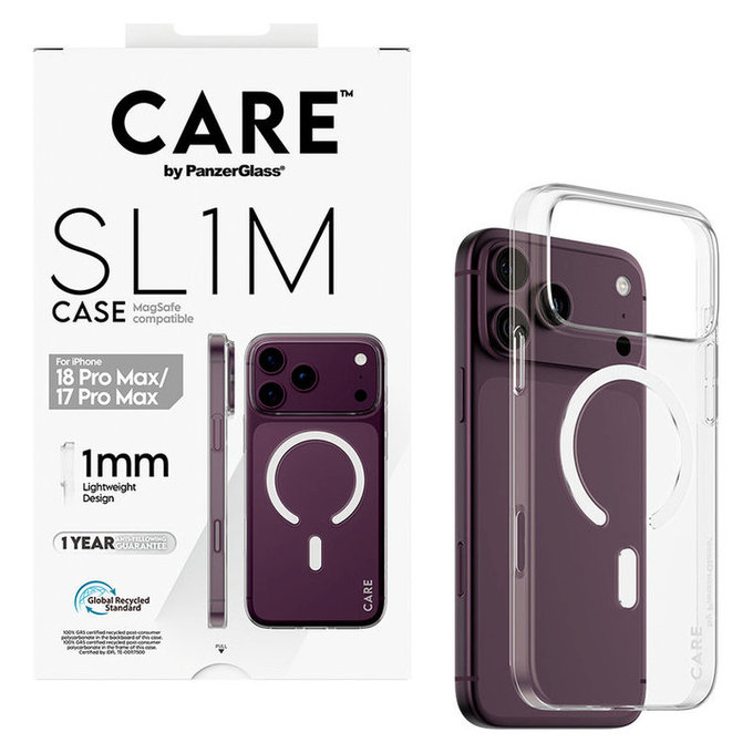 Étui SL1M avec MagSAFE pour iPhone 18 Pro Max/17 Pro Max/16e, Transparent, PanzerGlass