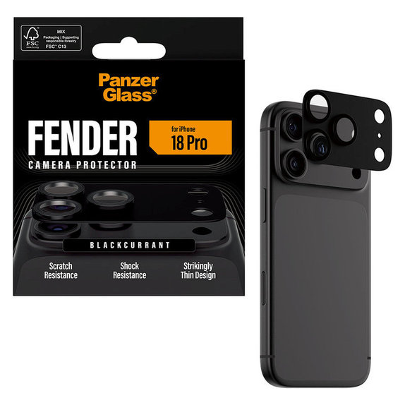 Protection d'objectif Fender pour iPhone 18 Pro, Black Currant Currant, PanzerGlass
