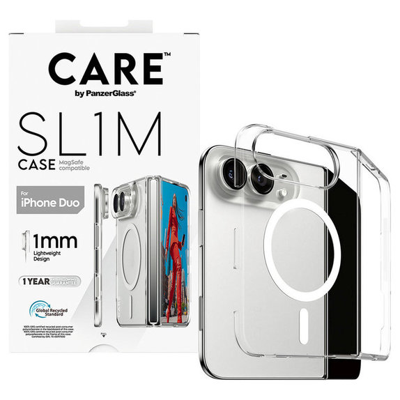 Coque SL1M avec MagSafe pour iPhone Duo, Transparente, PanzerGlass