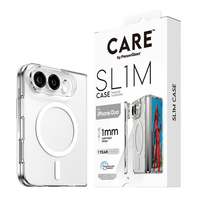 Coque SL1M avec MagSafe pour iPhone Duo, Transparente, PanzerGlass