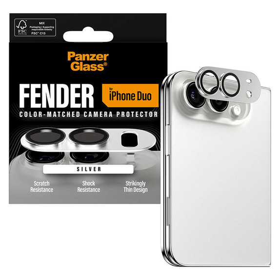 Protection d'objectif Fender pour iPhone Duo, Blanc, PanzerGlass