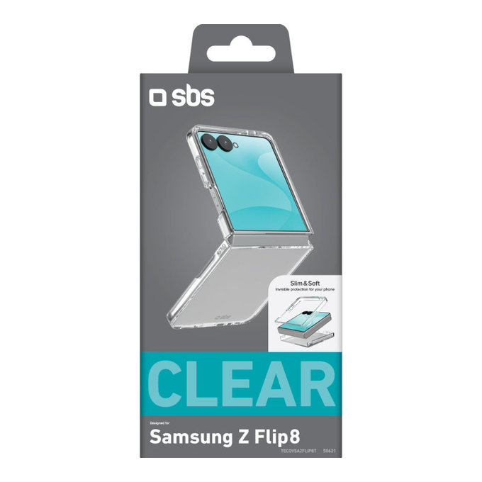 Étui Crystal pour Samsung Galaxy Z Flip8, Transparent, SBS