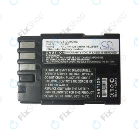 Batterie pour Pentax 645d, K-5, 1250mAh, Li-Ion, 7.4V, D-LI90, HQ