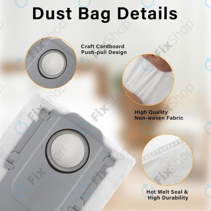 Sac à poussière, 3 pièces pour Xiaomi Roborock Qrevo Curv, Qrevo Edge, S8 MaxV Ultra, S8 Max Ultra, Saros 10, Saros 10R, QV-series