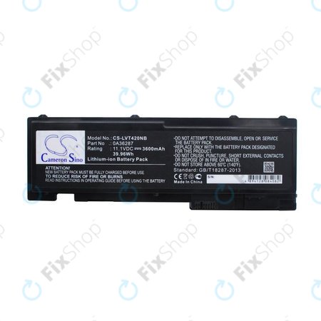 Batterie pour Lenovo Thinkpad T420s, T420si, 3600mAh, Li-Ion, 11.1V, 0A36287, HQ