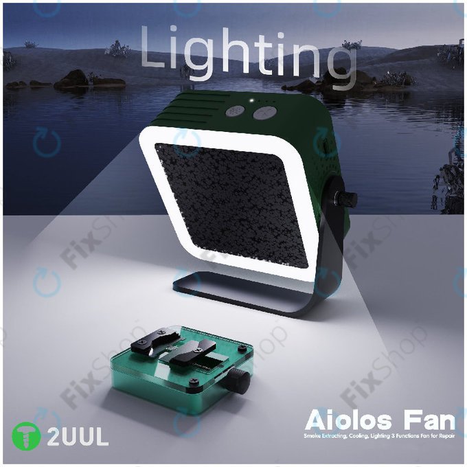 Extracteur de fumée et ventilateur de refroidissement avec éclairage LED, 2UUL DA98