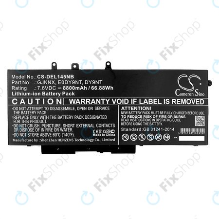 Batterie pour Dell Latitude 14 5490, Latitude 14 5491, 8800mAh, Li-Ion, 7.6V, 00JWGP, HQ