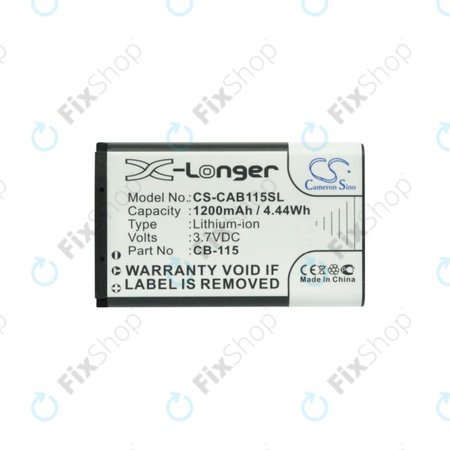 Batterie pour CAT B100, 1200mAh, Li-Ion, 3.7V, CB-115, HQ