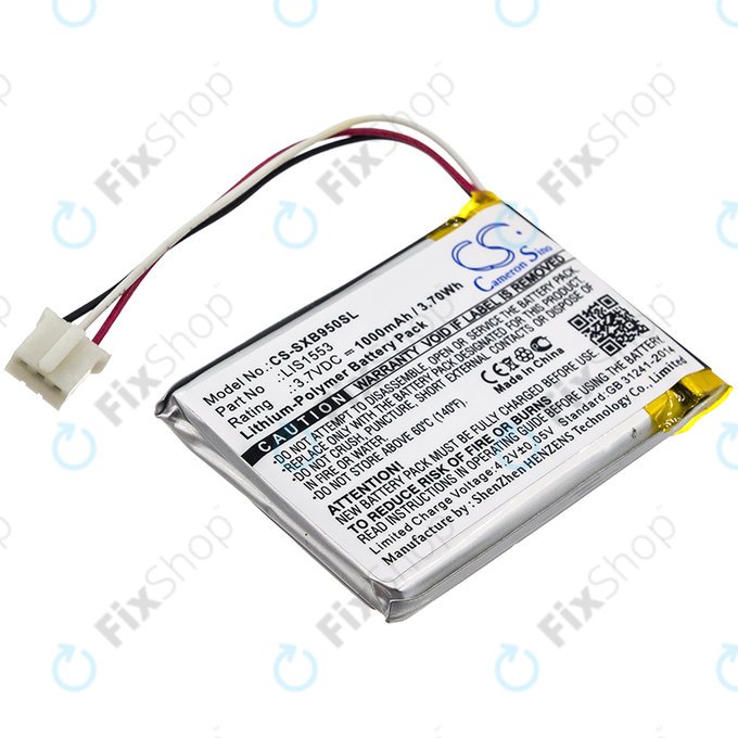 Batterie pour Sony Mdr-Xb950n1, Srs-Ws1, 1000mAh, Li-Pol, 3.7V, LIS1553, HQ