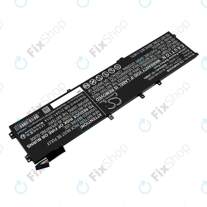 Batterie pour Dell XPS 15, Dell Precision 9560, 9570, 8000mAh, Li-Pol, 11.4V, 6GTPY, HQ