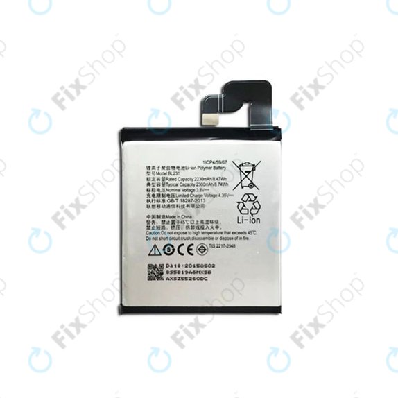 Lenovo VIBE X2, S90 - Batterie BL231, 2300mAh - SS58C10166