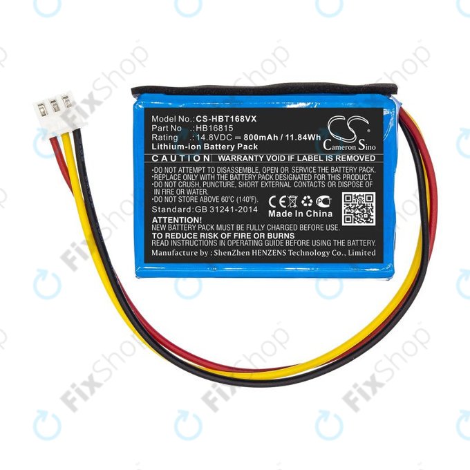 Batterie pour Hobot 168, 188, 198, 268, 288, 298, 368, 388, 800mAh, Li-Ion, 14.8V, HB16815, HQ