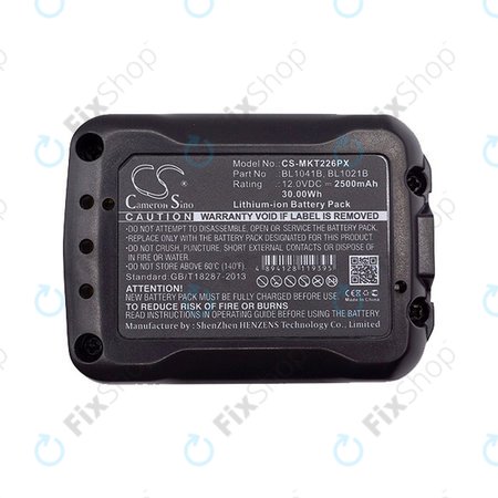 Makita séries CXT, C, D, F, H, J, P, R, S, T - Batterie BL10xx Li-Ion 12V 2500mAh HQ