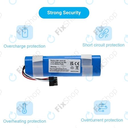 Xiaomi Mi Robot Vacuum Mop Pro (P), 2 (Mijia 2C), Viomi V2 Pro, Proscenic LDS M7 - Batterie STYJ02YM, MH1-4S1P-SC Li-Ion 3400mAh