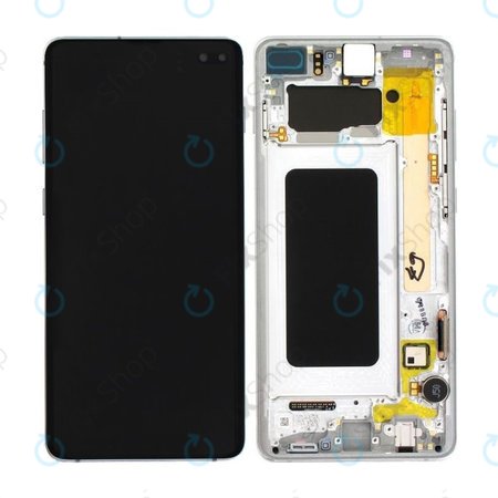 Samsung Galaxy S10 Plus G975F - Écran LCD + Écran tactile + Cadre (Blanc prisme) - GH82-18849B, GH82-18834G, GH82-18849G, GH82-18834B Genuine Service Pack