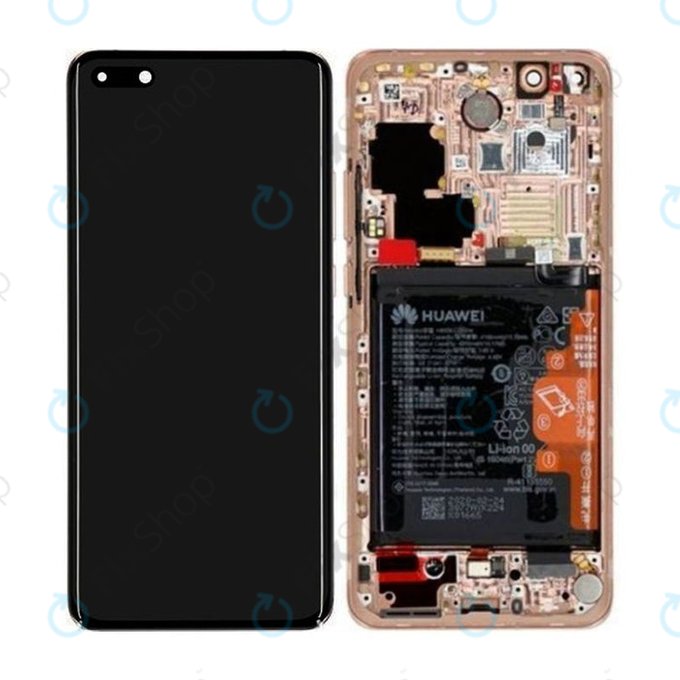Huawei P40 Pro - Écran LCD + Écran tactile + Cadre + Batterie + Capteur d'empreintes digitales (Blush Gold) - 02353PJL Genuine Service Pack