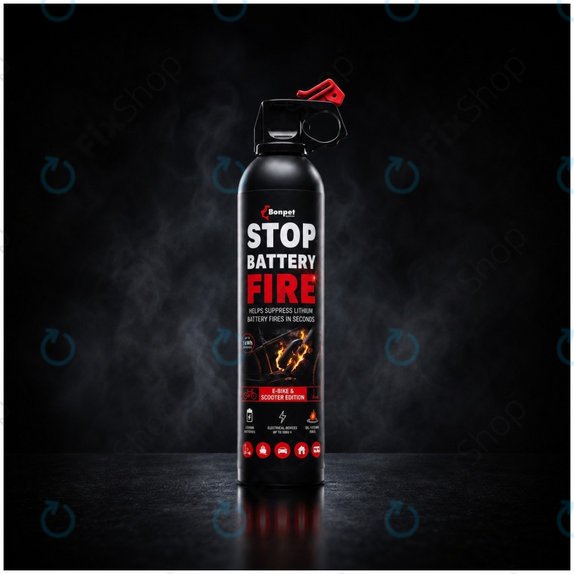 Bonpet Spray extincteur pour batteries au lithium, 500 ml, E-Bike & Scooter Edition