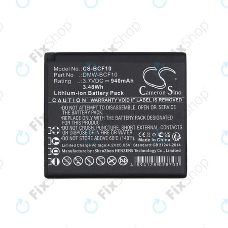 Batterie pour Panasonic Lumix DMW-BCF10, 940mAh, Li-Ion, 3.7V, DMW-BCF10, HQ