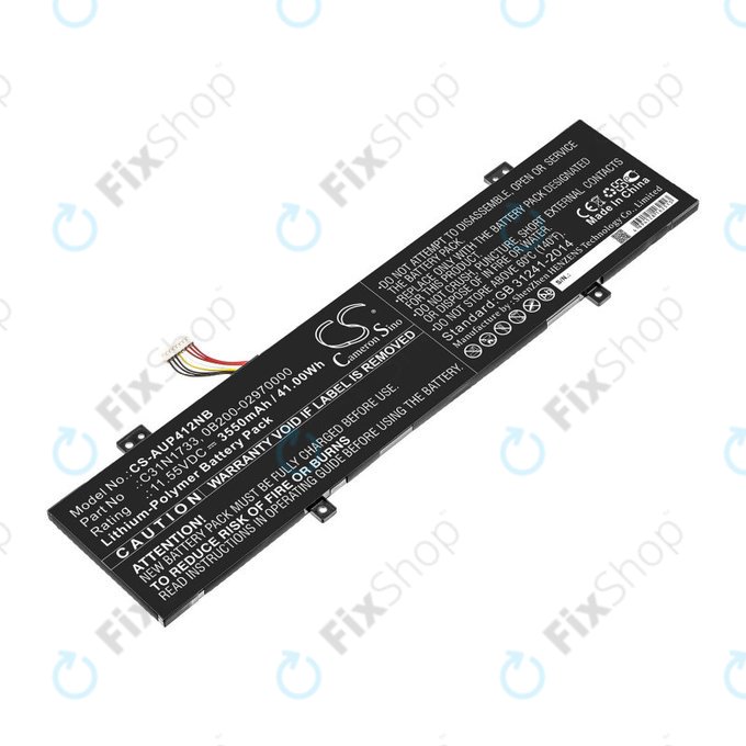 Batterie pour Asus VivoBook Flip 14 Tp412fa/ua, 3550mAh, Li-Pol, 11.55V, C31N1733, HQ