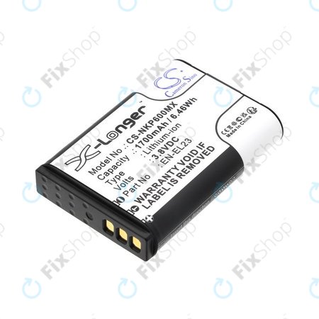 Batterie pour Nikon Coolpix, 1700mAh, Li-Ion, 3.8V, EN-EL23, HQ