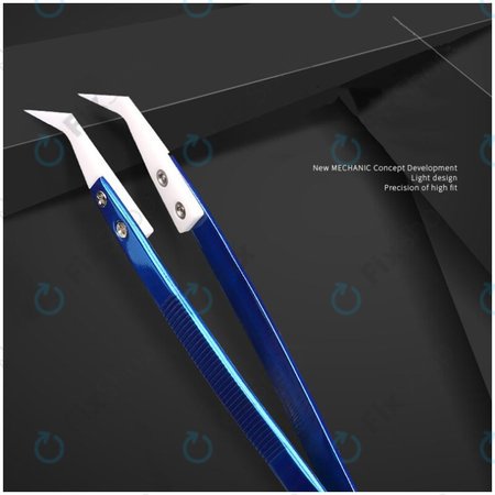 Mechanic CF-17 - Pince à épiler de précision en céramique résistante à la chaleur, pointe incurvée