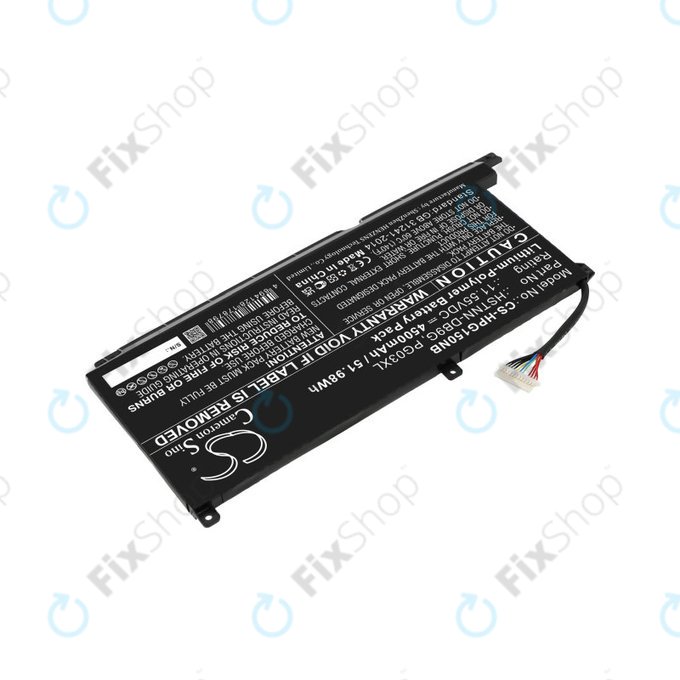 Batterie pour HP Pavilion Gaming 15,16, Spectre X360 15, 4500mAh, Li-Pol, 11.55V, 3ICP6/60/72, HQ