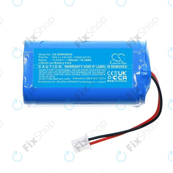 Ecovacs Winbot W-series - Batterie S04-LI-148-650, 14500-S41PJ Li-Ion 14.8V 700mAh HQ