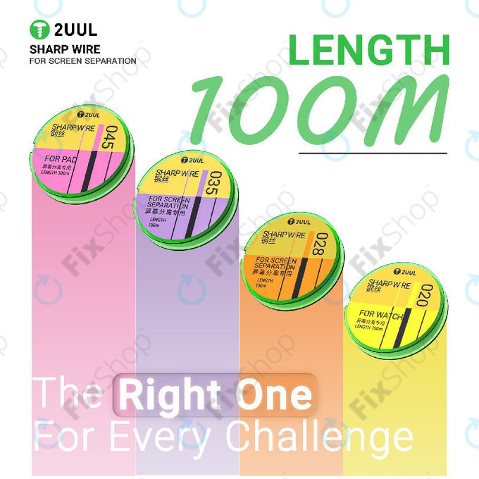 Fil de découpe pour séparation d'écran, 2UUL GS-020, 0.02mm x 100m