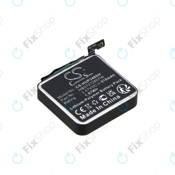 Batterie pour Huawei Watch GT3 Pro 46mm, 510mAh, Li-Pol, 3.87V, HB572728EFW, HQ