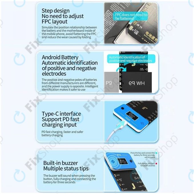 JC BT01 - Carte de charge rapide de batterie (iPhone 6 - 13 Pro Max)