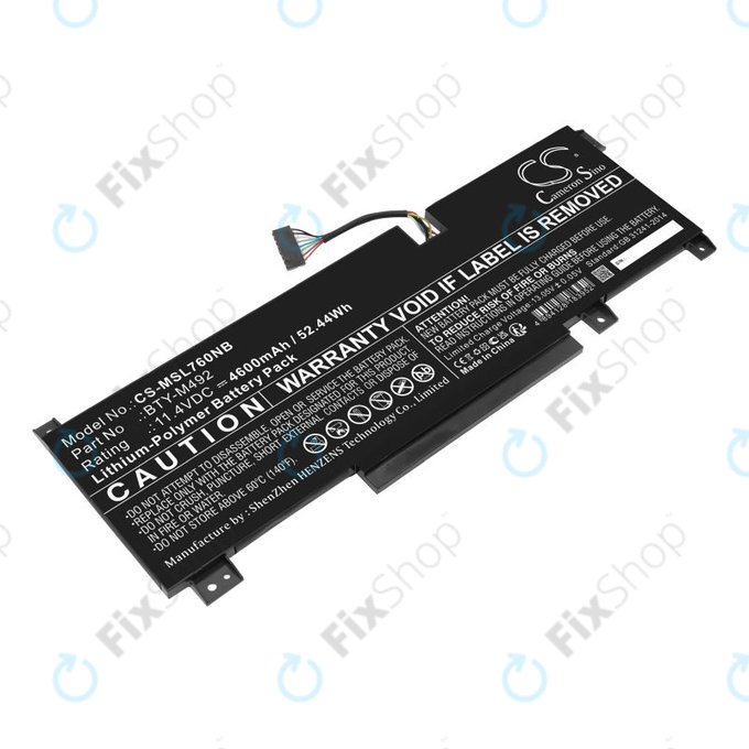 Batterie pour MSI Pulse GL76, Katana GF66, Bravo 15, Crosshair 17, 4600mAh, Li-Pol, 11.4V, BTY-M492, HQ