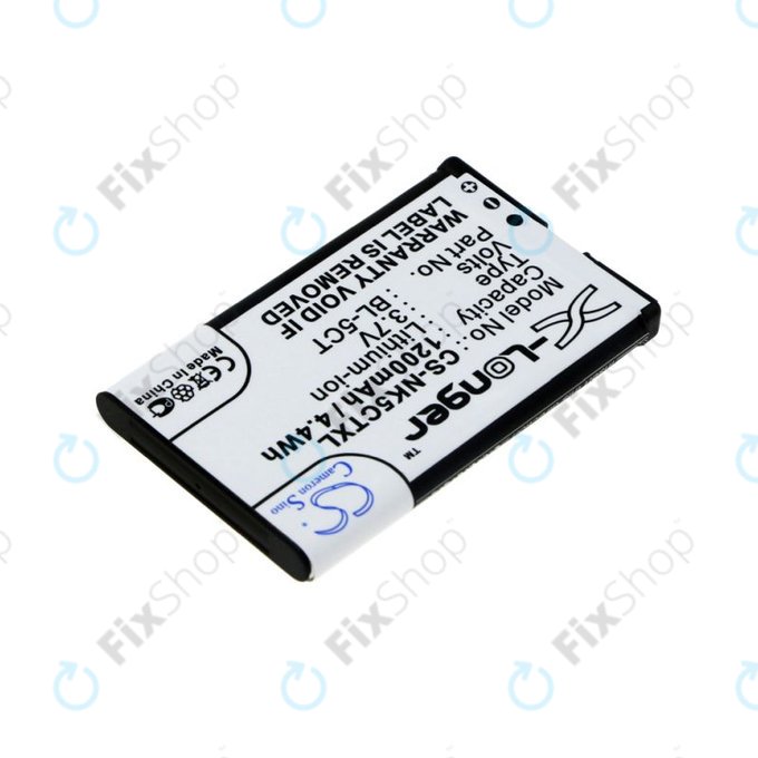 Batterie pour Nokia 5220, 5630, 6303, 6700, C5, 1200mAh, Li-Ion, 3.7V, BL-5CT, HQ