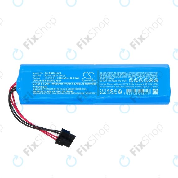 Xiaomi Dreame Bot X30 Ultra, X40 Ultra, X40 Pro Ultra, L30 Ultra, D10s Plus - Batterie R2416-4S2P-HPLS 14.4V Li-Ion 6300mAh HQ