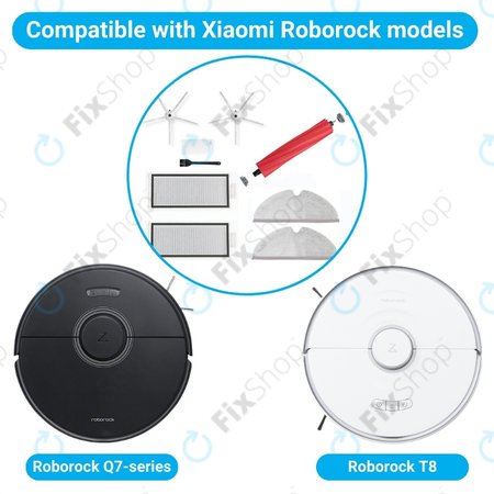 Xiaomi Roborock Q7, Q7+, Q7 Max, Q7 Max+, T8 - Ensemble standard (Blanc)