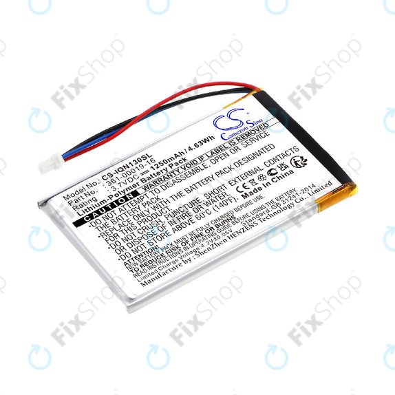 Batterie pour Garmin Nüvi 1300, 1350, 1370, 1390, 1490, 1250mAh, Li-Pol, 3.7V, 361-00019-16, HQ