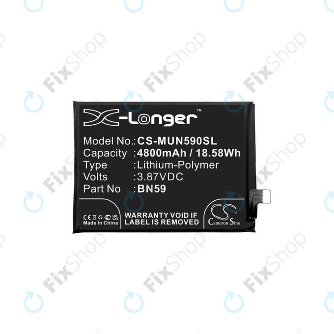 Xiaomi Redmi Note 10 M2101K7AI M2101K7AG, Note 10S M2101K7BG M2101K7BI - Batterie BN59 4800mAh HQ