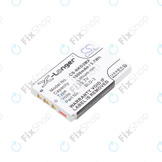 Batterie pour Nokia 7250i, 6610, 6585, 6560, 6200, 6220, 1000mAh, Li-Ion, 3.7V, BLD-3, HQ