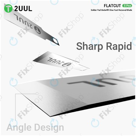 Lames pour retrait de colle Underfill, coupe plate, 2UUL DA28, 5 pcs/pack