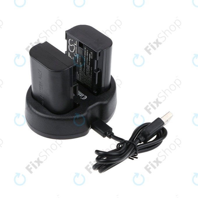 2 batteries avec chargeur pourCanon EOS 5D Mark II, EOS 7D, 2000mAh, Li-Ion, 7.4V, LP-E6, HQ