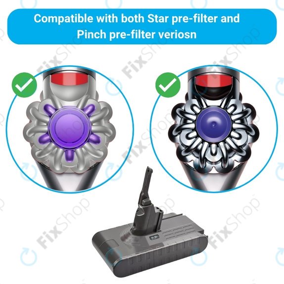 Dyson V8 - Batterie 215681, PM8-US-HFB1497A Li-Ion 21.6V 4000mAh