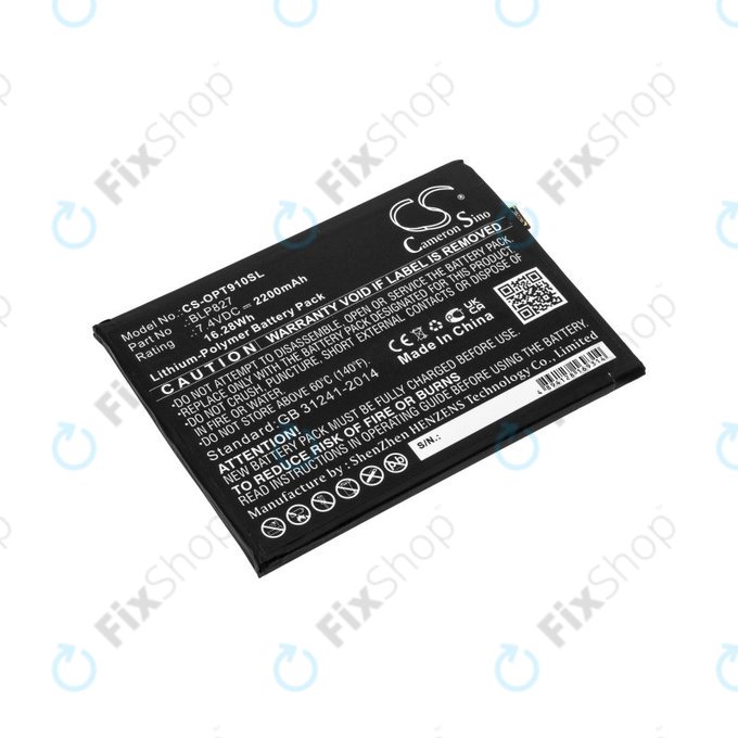 Batterie pour OnePlus 9 Pro LE2121 LE2125, 2200mAh, Li-Pol, 7.4 V, BLP827, HQ