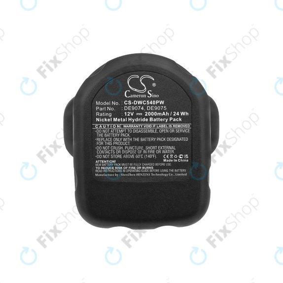 DeWalt DC, DW, série 2000 - Batterie DE9074, DE9075, 152250-27, 397745-01 2000mAh HQ