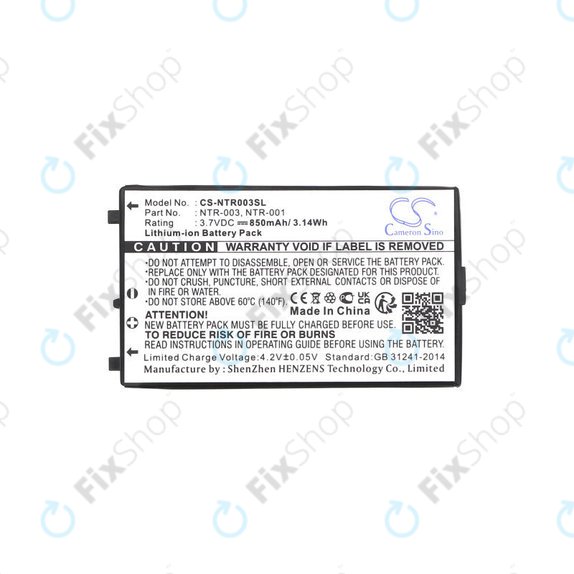 Batterie pour Nintendo, 850mAh, Li-Ion, 3.7V, NTR-003, HQ