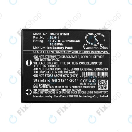 Batterie pour Olympus E-M1, 2250mAh, Li-Ion, 7.4V, BLH-1, HQ