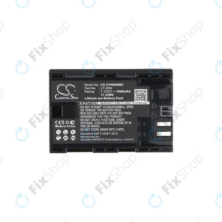 Canon EOS 5D, 5DS, 6, 7, 60, 70, R5, R6 - Batterie LP-E6N Li-Ion 1600mAh HQ