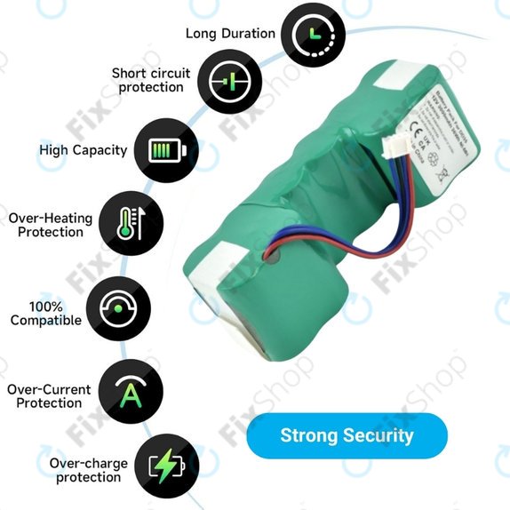 Ecovacs Sweeper-series, Deebot Ozmo-series - Batterie DM88 Ni-MH 12.0V 3000mAh