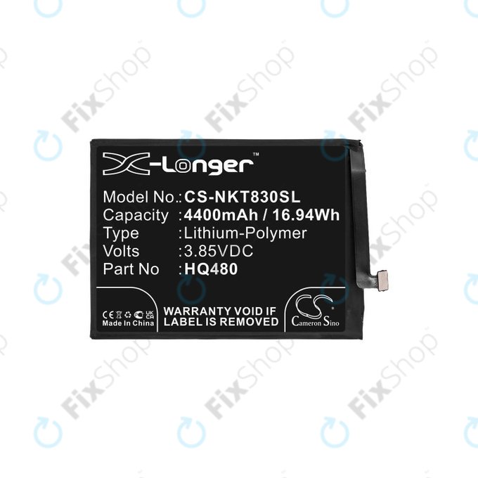 Batterie pour Nokia 8.3 2020 5G, 4400mAh, Li-Pol, 3.85V, HQ480, HQ