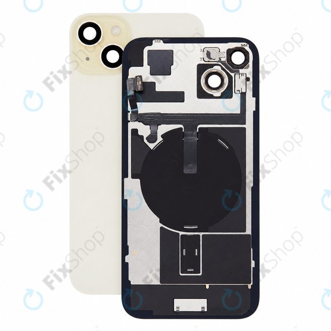 Verre de coque arrière pour iPhone 15 Plus, Yellow, Pulled A